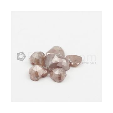 6 x 6.30 mm to 8.70 x 10.30 mm - Medium Maroon Heart Shaped Rose Cut Diamond  - 10 carats (FncyDiaRC1096)