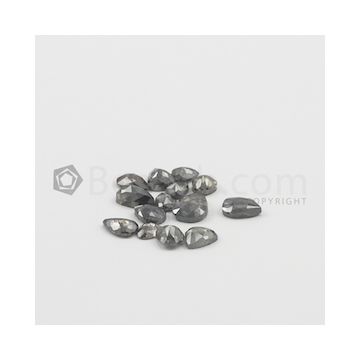 5.20 x 4 mm to 8.20 x 6.20 mm - Black Pear Shaped Rose Cut Diamond  - 9.21 carats (FncyDiaRC1100)