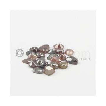 5.50 x 4.50 mm to 9 x 7.50 mm - Medium Tones Pear Shaped Rose Cut Diamond  - 21.04 carats (FncyDiaRC1102)