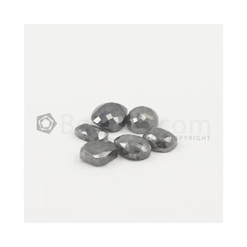 8.80 x 7 mm to 10.50 x 8.30 mm - Black Cushion Shaped Rose Cut Diamond  - 15.48 carats (FncyDiaRC1105)