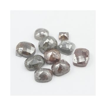 4.5 x 4.5 mm to 9.50 x 6.90 mm - Medium Tones Cushion Shaped Rose Cut Diamond  - 21.5 carats (FncyDiaRC1110)
