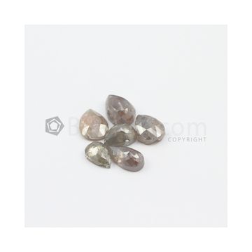 7.50 x 4.50 mm to 8.80 x 6.20 mm - Light Tones Pear Shaped Rose Cut Diamond  - 7.55 carats (FncyDiaRC1112)
