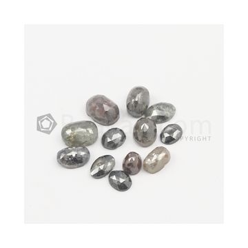 6.20 x 4.80 mm to 9.90 x 7 mm - Black Mix Shaped Rose Cut Diamond  - 17.44 carats (FncyDiaRC1117)