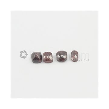 8.50 x 5.20 mm to 8.40 x 7.40 mm - Medium Maroon Rectangle Shaped Rose Cut Diamond  - 9.43 carats (FncyDiaRC1118)