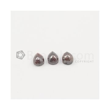 8.10 x 6.20 x 4.50 mm - Dark Maroon Pear Shaped Rose Cut Diamond  - 5.78 carats (FncyDiaRC1120)