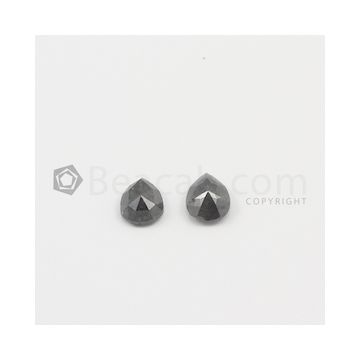 10 x 8 x 5 mm - Black Pear Shaped Rose Cut Diamond  - 5.45 carats (FncyDiaRC1126)