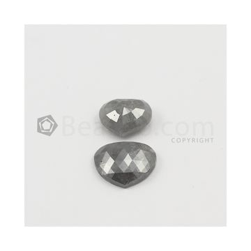 10.70 x 12.20 x 5.70 mm to 11 x 14.40 x 4.20 mm - Dark Gray Mix Shaped Rose Cut Diamond  - 12.49 carats (FncyDiaRC1139)