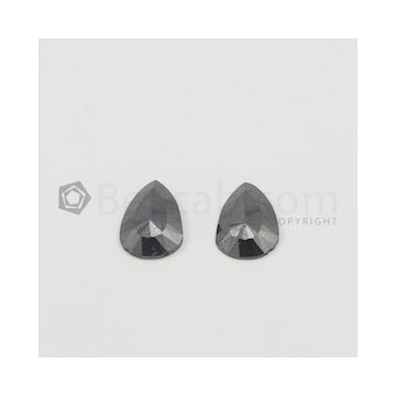 13.50 x 9.20 x 3.10 mm - Black Pear Shaped Rose Cut Diamond  - 5.60 carats (FncyDiaRC1140)