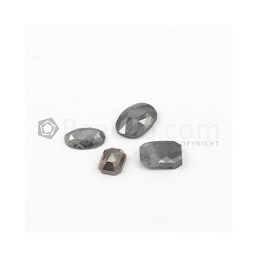 7.20 x 5 mm - Dark Tones Mix Shaped Rose Cut Diamonds  - 6.86 carats (FncyDiaRC1149)