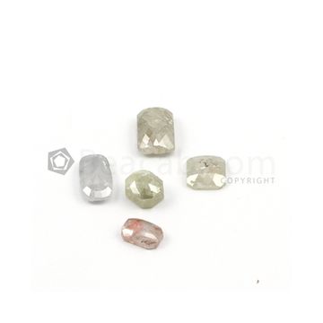 7 x 4.80 mm to 10.20 x 6.60 mm - Medium Tones Mix Shaped Rose Cut Diamonds  - 9.45 carats (FncyDiaRC1151)