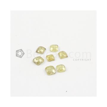 3.80 x 3.80 mm to 4.70 x 5.40 mm - Medium Yellow Square Shaped Rose Cut Diamonds  - 3.56 carats (FncyDiaRC1152)