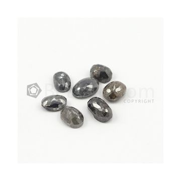 7.50 x 5.50 mm to 10 x 7.30 mm - Dark Tones Oval Shaped Rose Cut Diamonds  - 15.41 carats (FncyDiaRC1154)