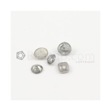 5.40 to 5.80 x 5.20 mm - Medium Gray Mix Shaped Diamond Cut Stones Diamond  - 4.97 carats (FDCS1011)