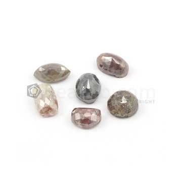 13.40 x 7.50 mm to 10.30 x 7 mm - Dark Tones Mix Shaped Rose Cut Diamonds  - 32.28 carats (FncyDiaRC1155)