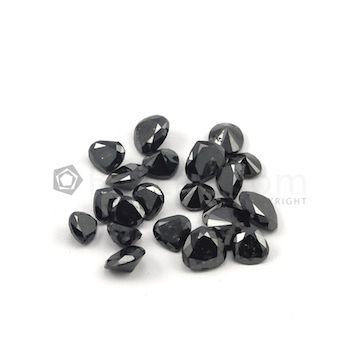 5 x 5 mm to 6.50 x 7.50 mm - Black Heart Shaped Diamond Cut Stones Diamond  - 16.30 carats (FDCS1016)