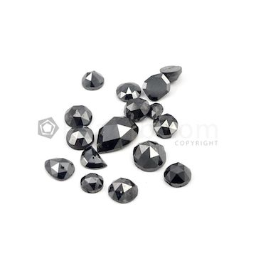 4.80 to 7.50 mm - Black Mix Shaped Rose Cut Diamonds  - 13.21 carats (FncyDiaRC1156)