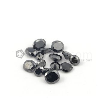 5.50 x 5 mm to 7.50 x 7 mm - Black Oval Shaped Diamond Cut Stones Diamond  - 12.09 carats (FDCS1021)