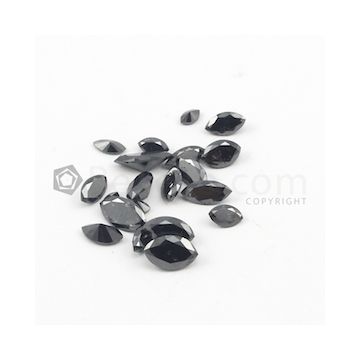 4.80 x 2.50 mm to 8 x 5 mm - Black Oval Shaped Diamond Cut Stones Diamond  - 7.93 carats (FDCS1023)
