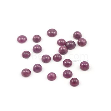 8 mm - Dark Red Round Ruby Cabochons - 18 pieces - 57.69 carats (RuCab1005)