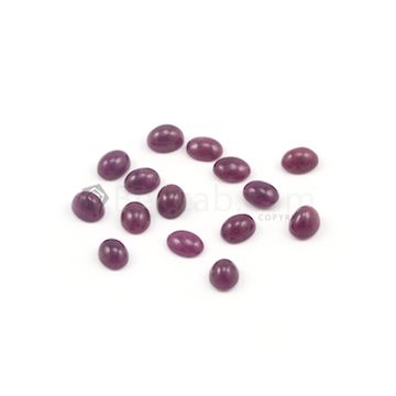 9 x 7 mm - Medium Red Oval Ruby Cabochons - 15 pieces - 41.45 carats (RuCab1006)