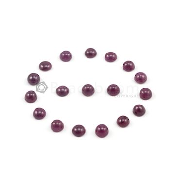 7 mm - Dark Red Round Ruby Cabochons - 18 pieces - 36.21 carats (RuCab1007)