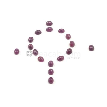 9 x 7 mm - Dark Red Oval Ruby Cabochons - 17 pieces - 49.63 carats (RuCab1009)