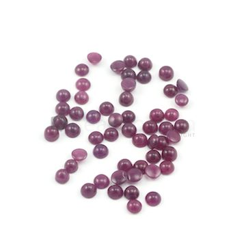 6 mm - Dark Red Round Ruby Cabochons - 55 pieces - 68.24 carats (RuCab1010)