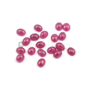 9 x 7 mm - Medium Red Oval Ruby Cabochons - 19 pieces - 47.55 carats (RuCab1016)