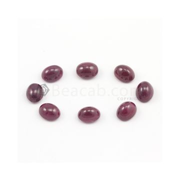 10 x 8 mm - Dark Red Oval Ruby Cabochons - 8 pieces - 32.29 carats (RuCab1023)