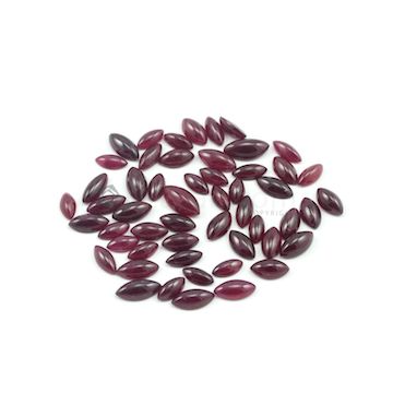 8 x 4 mm to 11 x 6 mm - Dark Red Marquise Ruby Cabochons - 53 pieces - 57.03 carats (RuCab1029)
