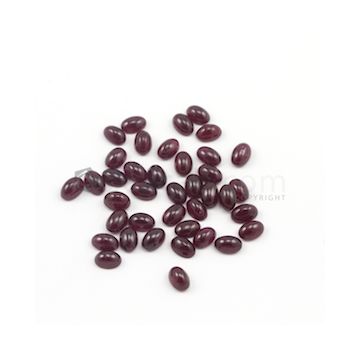 6 x 4 mm - Dark Red Oval Ruby Cabochons - 39 pieces - 27.82 carats (RuCab1030)