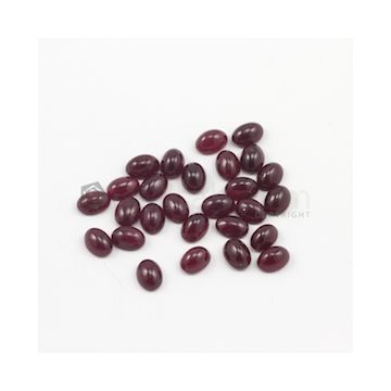 7 x 5 mm - Dark Red Oval Ruby Cabochons - 27 pieces - 30.72 carats (RuCab1031)