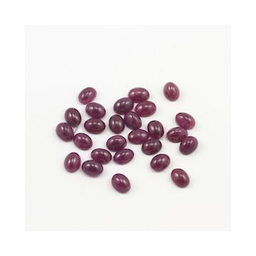 8 x 6 mm - Medium Red Oval Ruby Cabochons - 26 pieces - 46.36 carats (RuCab1034)