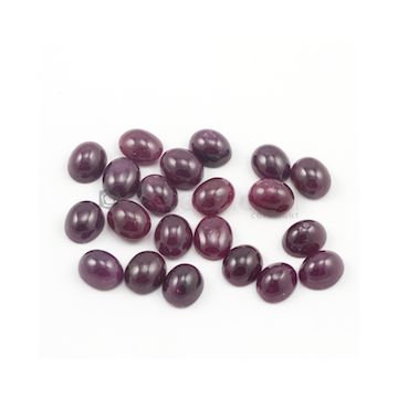 11 x 9 mm - Dark Red Oval Ruby Cabochons - 21 pieces - 115.73 carats (RuCab1035)