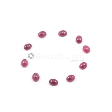10 x 8 mm - Medium Red Oval Ruby Cabochons - 10 pieces - 38.54 carats (RuCab1044)