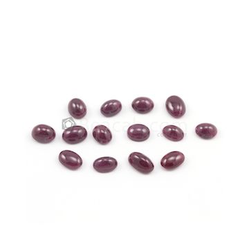 11 x 8 mm to 14 x 8 mm - Dark Red Oval Ruby Cabochons - 14 pieces - 81.50 carats (RuCab1046)