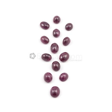 12 x 10 mm to 15 x 12 mm - Dark Red Oval Ruby Cabochons - 13 pieces - 125.96 carats (RuCab1047)
