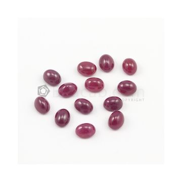 9 x 7 mm - Medium Red Oval Ruby Cabochons - 18 pieces - 40.64 carats (RuCab1048)
