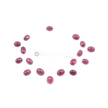 12 X 10 mm to 14.50 x 11 mm - Medium Red Oval Ruby Cabochons - 17 pieces - 137.96 carats (RuCab1049)