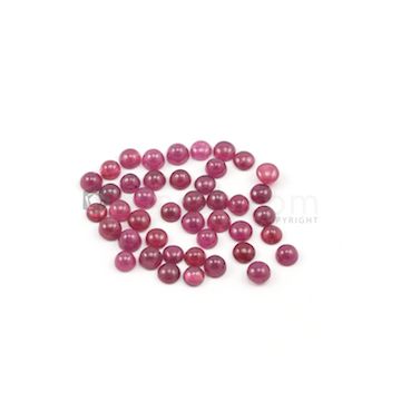 4.80 to 5.20 mm - Medium Red Round Ruby Cabochons - 43 pieces - 27.92 carats (RuCab1052)