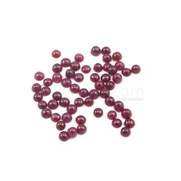 4.80 to 5.20 mm - Dark Red Round Ruby Cabochons - 57 pieces - 38.41 carats (RuCab1053)