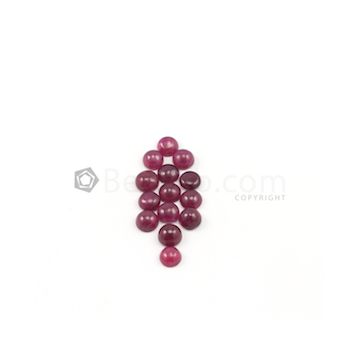 5.40 to 5.60 mm - Dark Red Round Ruby Cabochons - 14 pieces - 11.39 carats (RuCab1054)