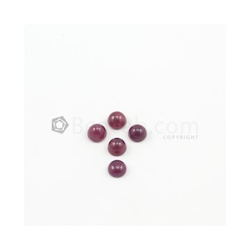 6.50 mm - Dark Red Round Ruby Cabochons - 5 pieces - 8.20 carats (RuCab1057)