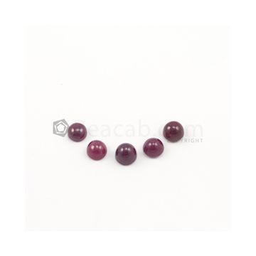 7 mm - Dark Red Round Ruby Cabochons - 5 pieces - 11.54 carats (RuCab1058)