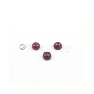 8 mm - Dark Red Round Ruby Cabochons - 3 pieces - 8.87 carats (RuCab1059)