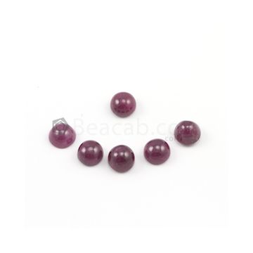 9 mm - Dark Red Round Ruby Cabochons - 6 pieces - 28.95 carats (RuCab1060)