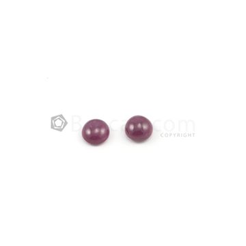 10 mm - Dark Red Round Ruby Cabochons - 2 pieces - 9.74 carats (RuCab1061)