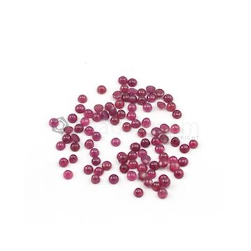 3.40 to 3.60 mm - Medium Red Round Ruby Cabochons - 93 pieces - 21.39 carats (RuCab1062)