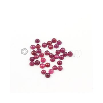 4.40 to 4.60 mm - Medium Red Round Ruby Cabochons - 34 pieces - 16.11 carats (RuCab1064)
