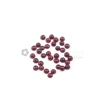 4.40 mm - Dark Red Round Ruby Cabochons - 35 pieces - 17.70 carats (RuCab1065)